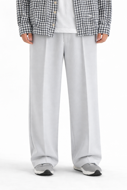 Pleated Relaxed Slate Grey Trouser